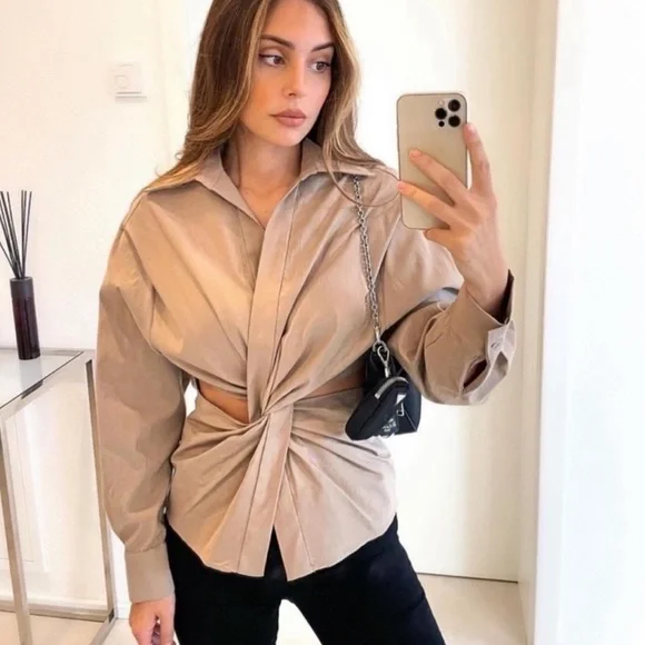 Zara Cut Out Shirt - Picture 3 of 12